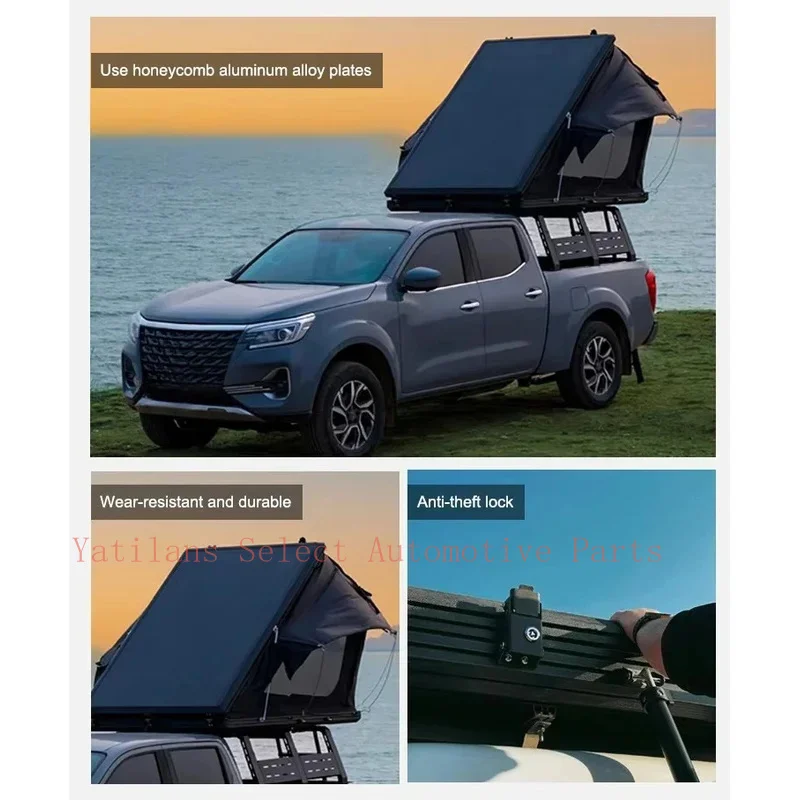 High-Quality 4X4 Large Space Hard-Shell Roof Tent Waterproof Aluminum Top Four-Season Quick Setup For Two People