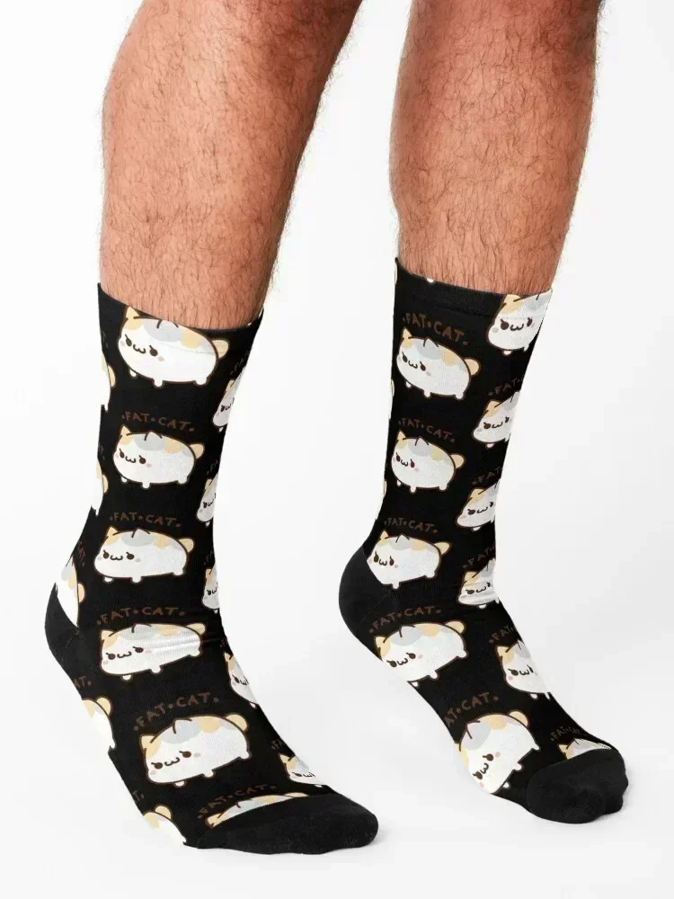Fat Cat Classic . Socks hip hop kids hockey funny sock Socks For Man Women's