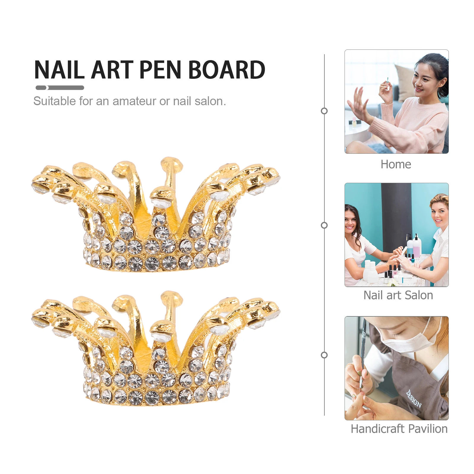 

2pcs Nail Art Pen Holder Manicure Pens Bracket Alloy Tiara Shaped Stand For Nail Salon Home Decoration Tools Accessories