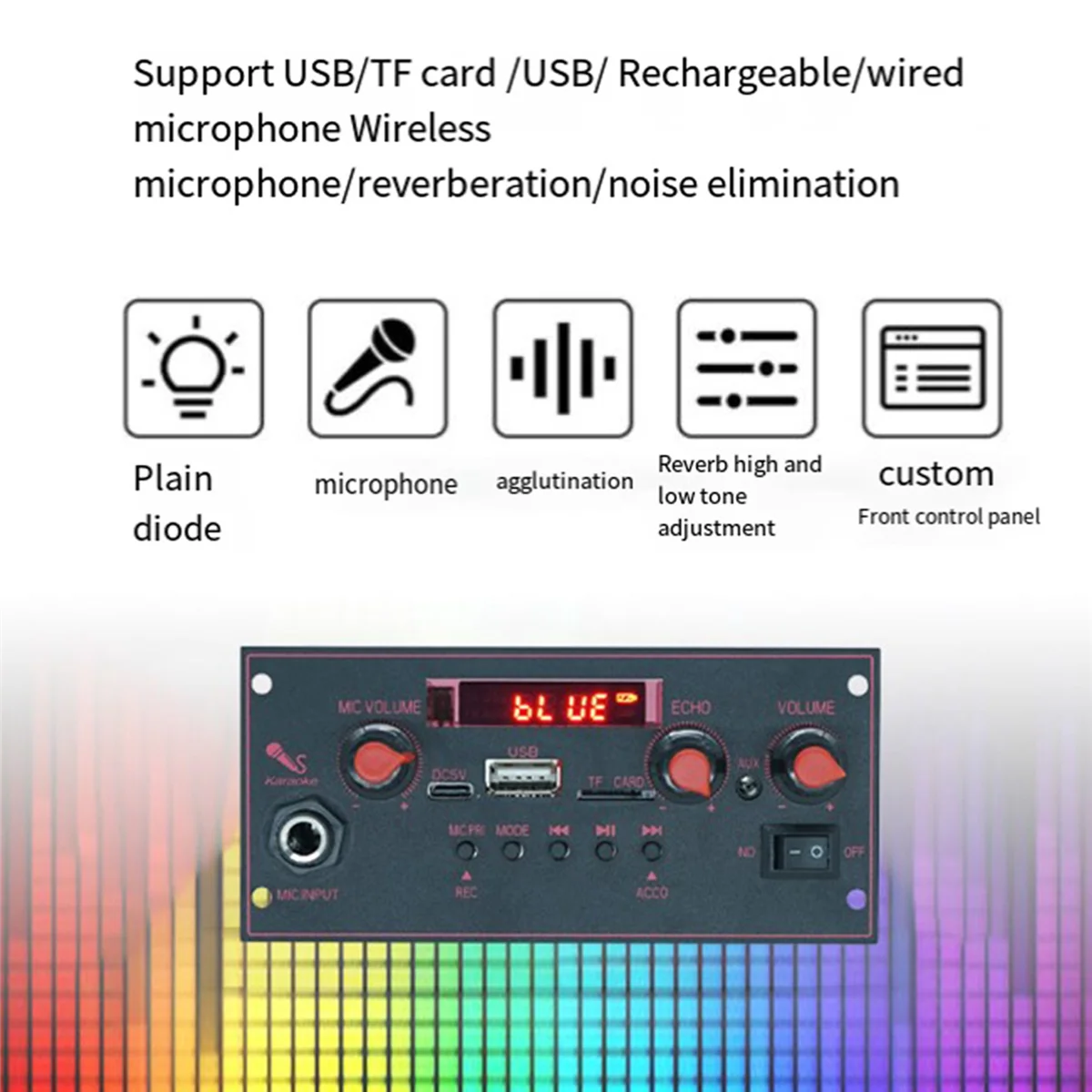 Amplifier Board 2 x 10W Bluetooth Mp3 Decoding Board Trolley Audio Player Car Bluetooth Module Accessories,B