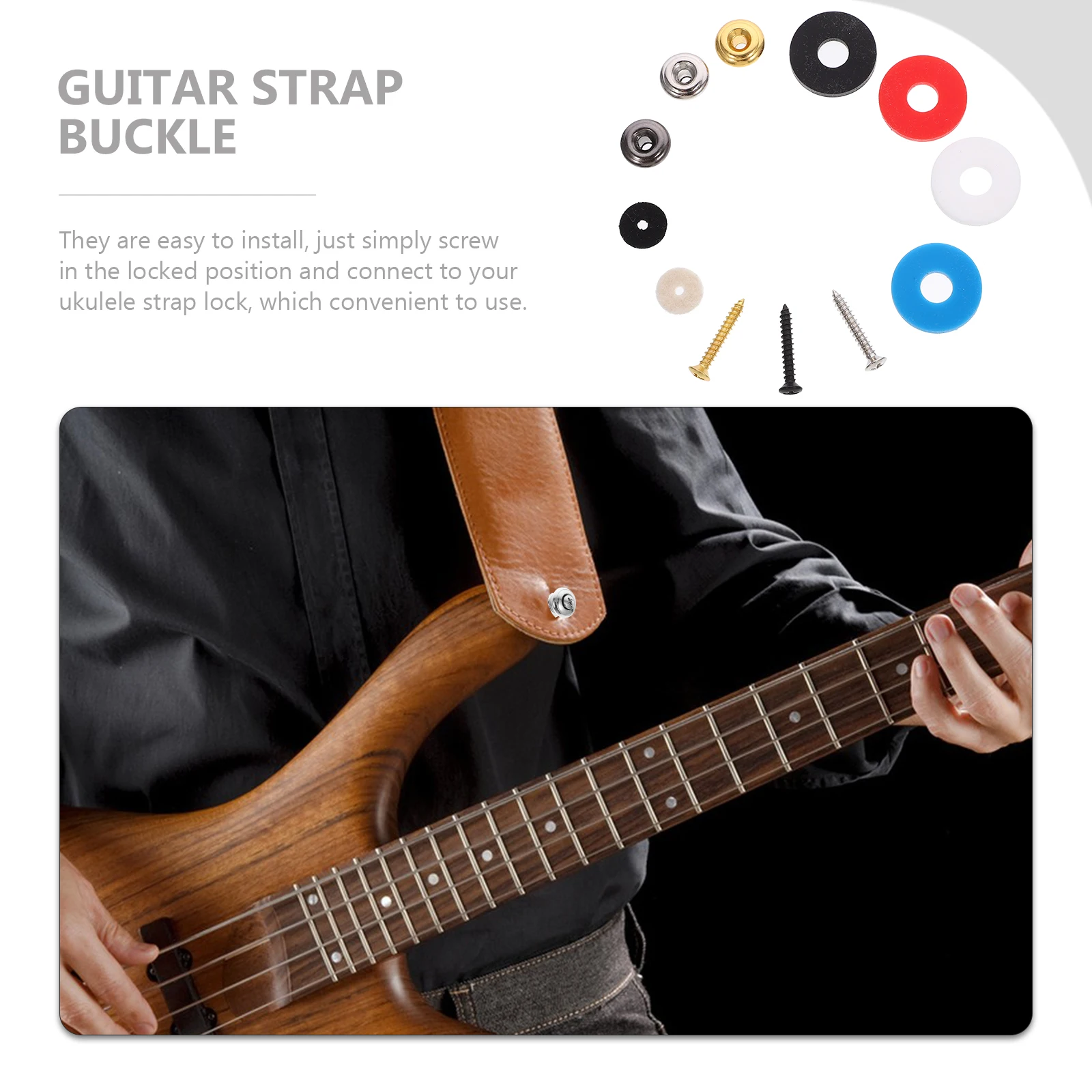 

Guitar Strap Button Lock Belt Fixation Buckle End Pin Flat Head Non-skid Tail Nail Supplies with for