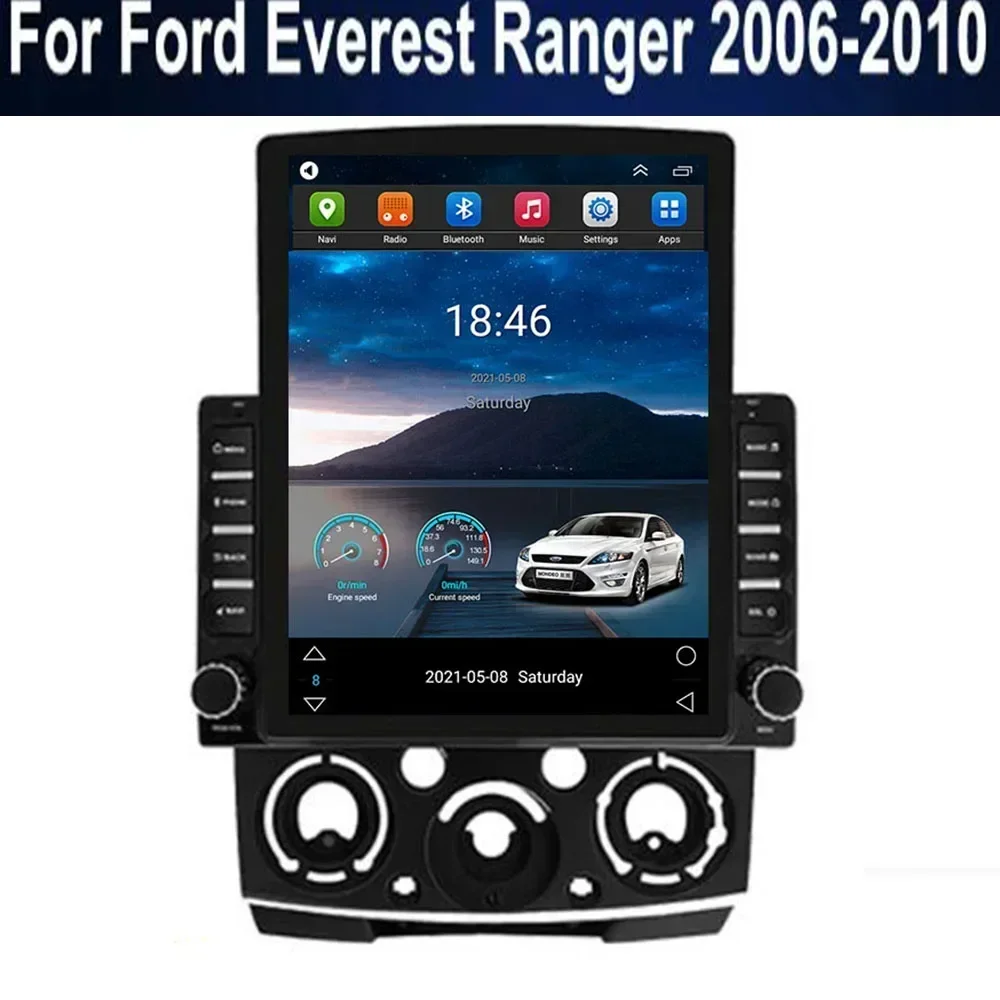 For Tesla Style 2 Din Android 13 Car Radio For Ford Everest Ranger 2006-2010 Multimedia Video Player GPS Stereo Carplay DSP RDS