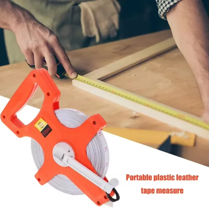 1 PC 30 M/50 M/100 M เมตรเปิด Reel เทปไฟเบอร์กลาสวัดนิ้วเมตริกขนาดทนต่อแรงกระแทกพลาสติกวัดเครื่องมือ