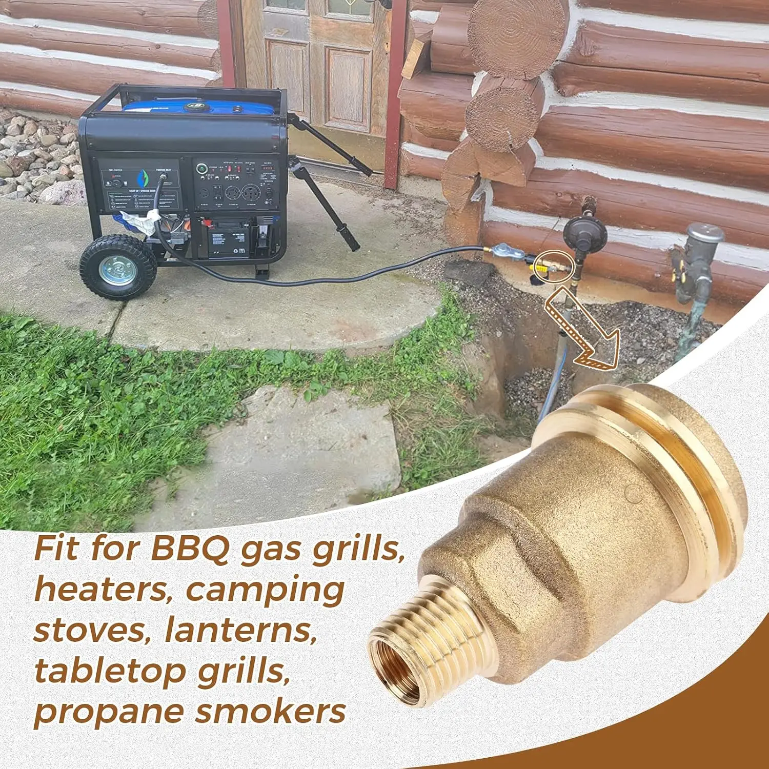 1set Solid Brass Propane Gas Pipe Thread Adapter(Male QCC-1 To 1/4inch- Male) QCC1/Type 1 Male POL Female Connection BBQ Stove