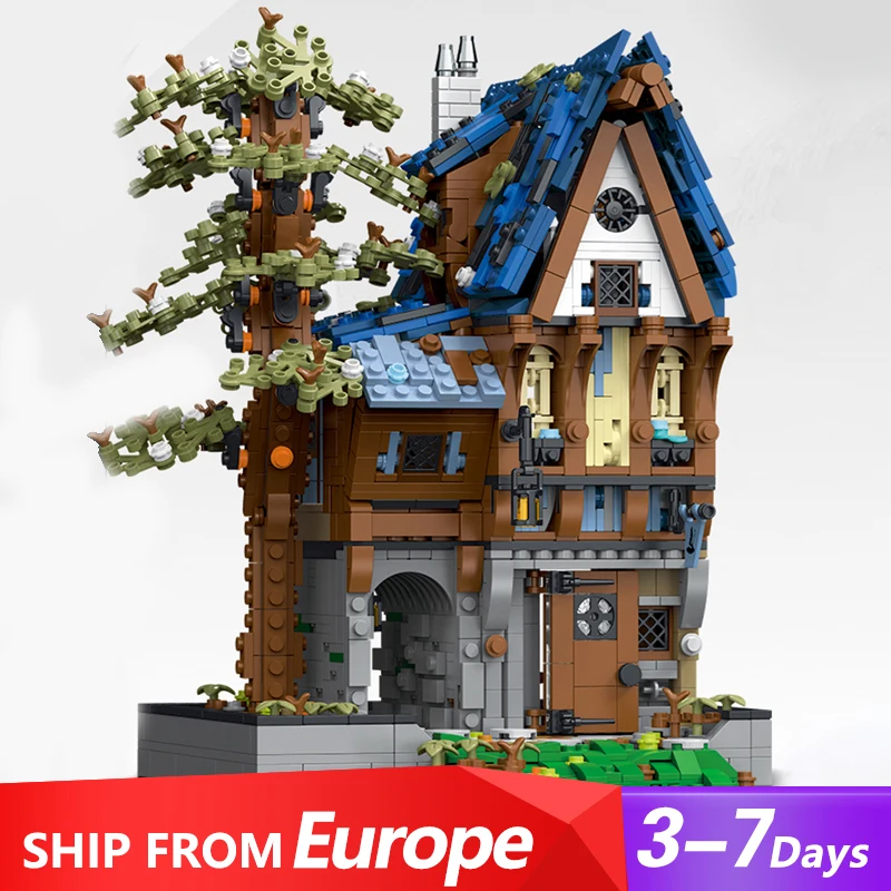 Medieval Magician House Buildings Sets, City Medieval Castle LED Store Model Modular Buildings Blocks Gift for Adults 2095 PCS