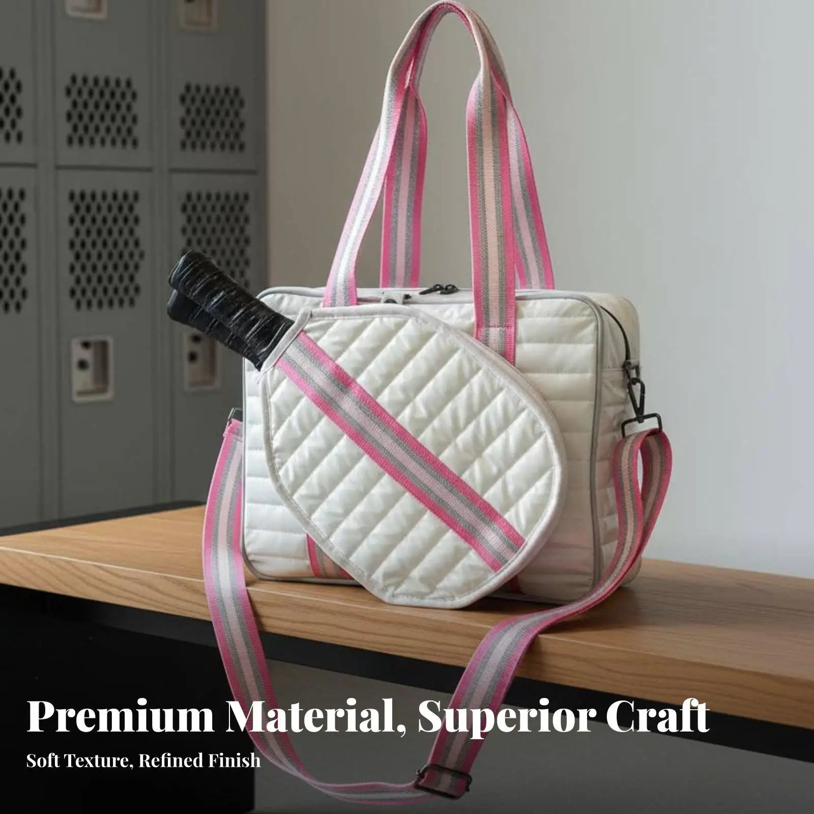 Pickleball Bag Lightweight Pickleball Accessories Bag Adjustable Strap Crossbody Racket Backpack for Women, Men, Training,