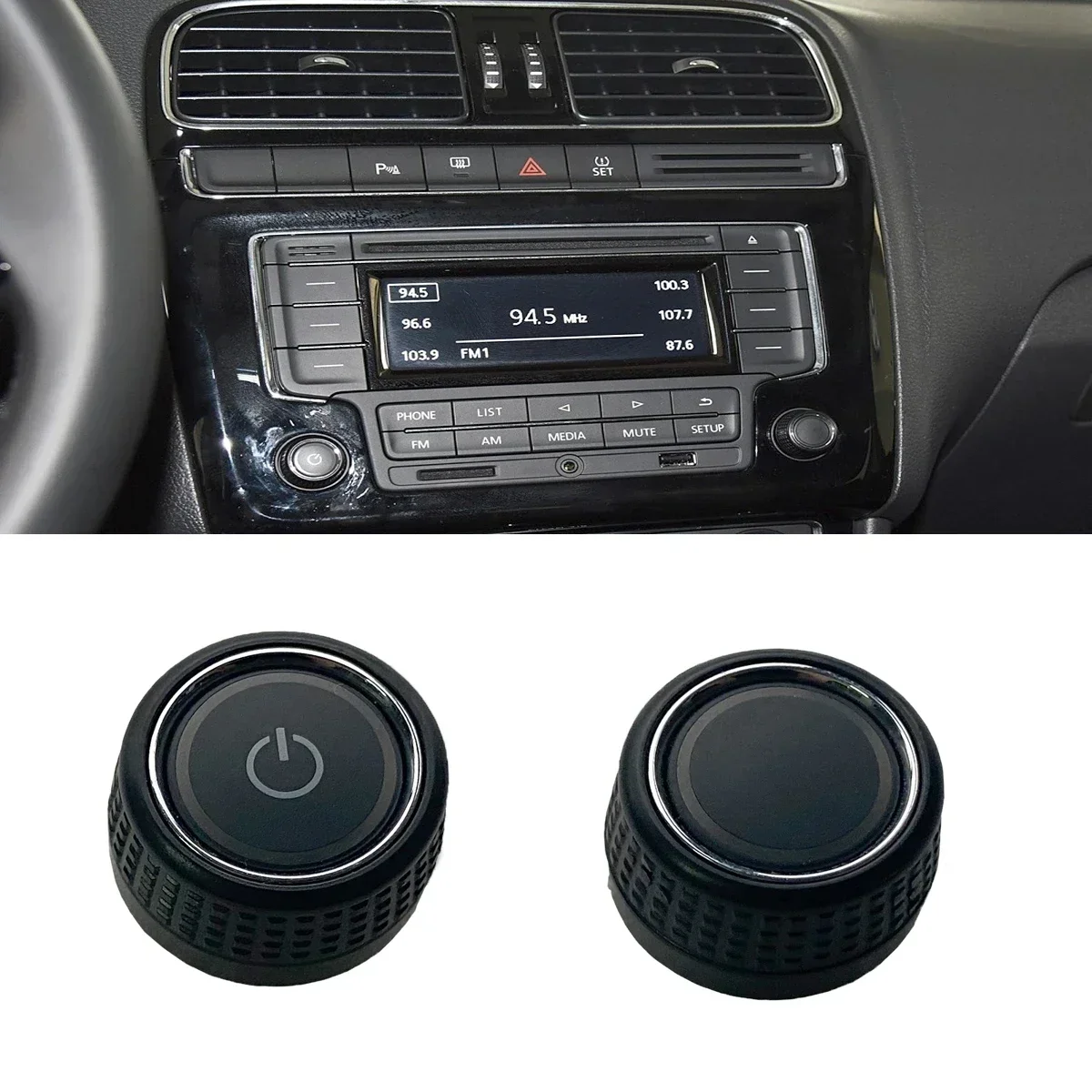 For VW Polo 5 6R MK5 GTI Vento 1pc Interior Radio CD Navigation GPS Display Screen Starter Switch Control Volume Button Cover