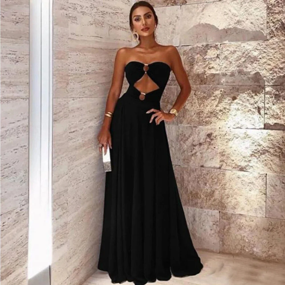 

Lily Black Beach Formal Dresses Sweetheart Sleeveless Party Dress For Wedding Simple Style Special Occasion Dresses robe soirée