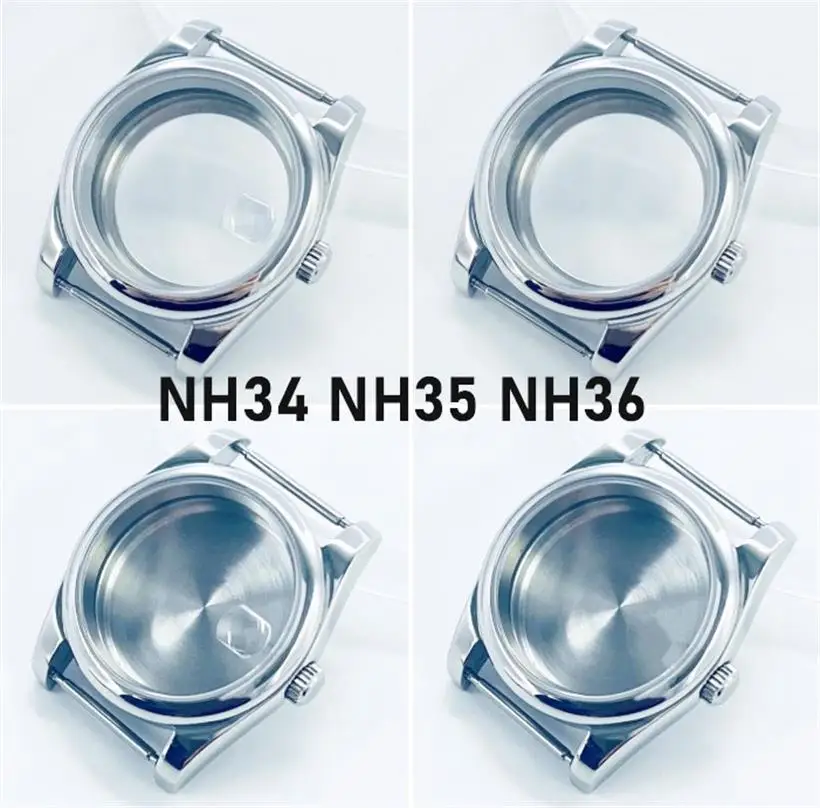 

36mm Watch Case Round Edged Waterproof Sapphire Glass Case Are Suitable For NH34 NH35 NH36 Mechanical Movement Watch Accessories