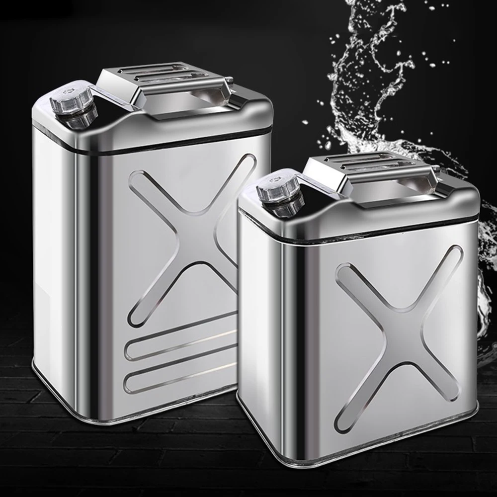 ถังน้ํามันติดรถยนต์ ถังน้ํามันสแตนเลส 10 ลิตร ปืนเชื้อเพลิง รถออฟโรด รถจักรยานยนต์ รถพ่วง RV ถังน้ํามันอะไหล่ ถังน้ํามันรถบรรทุก