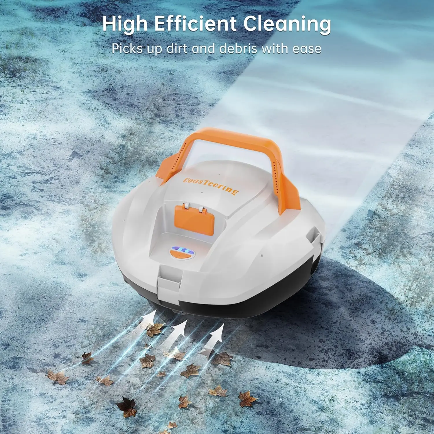 Pool Cleaner, Cordless Pool Vacuum Robot with 100 Mins Runtime, Fast Charging, Powerful Suction, Self-Parking, Ideal for Above G