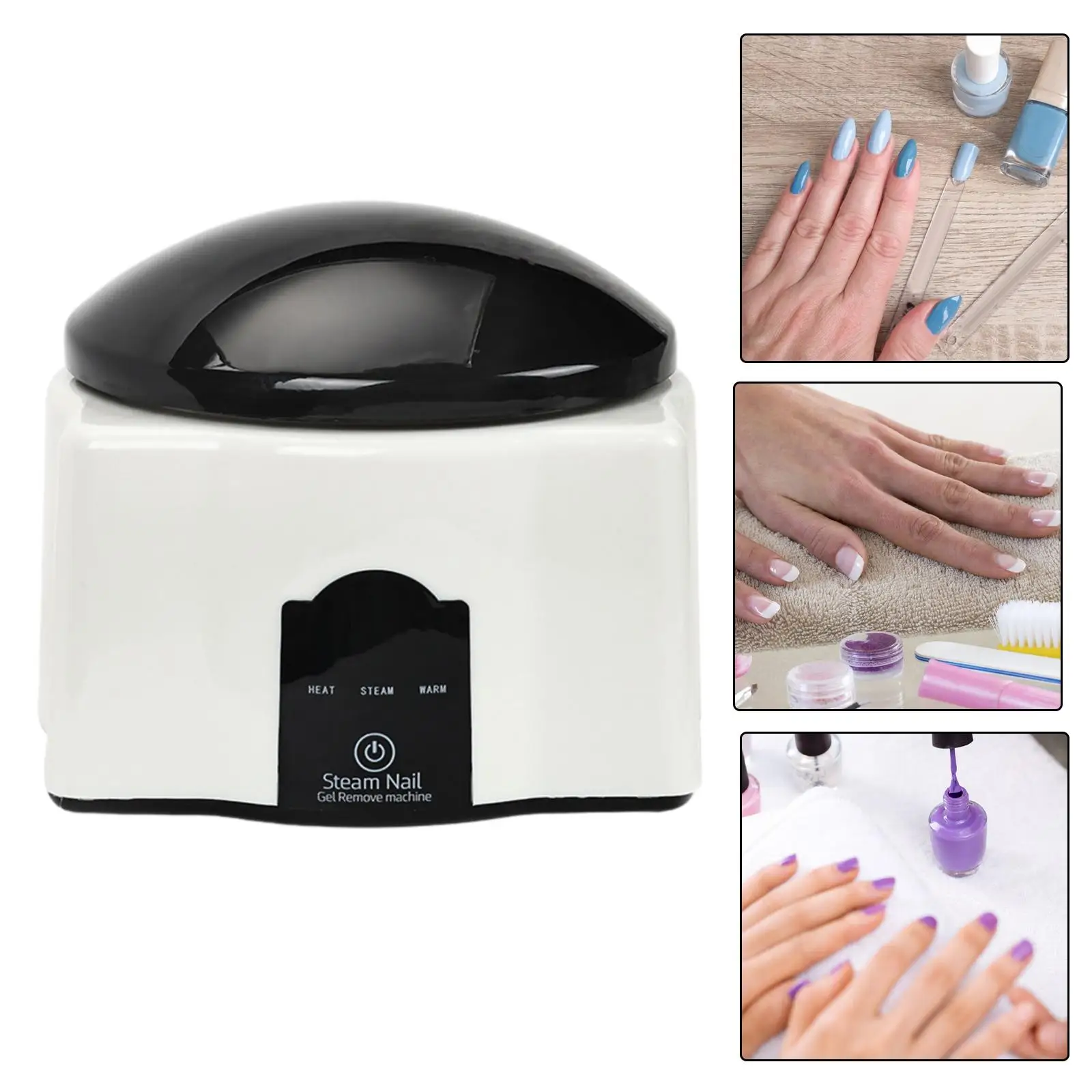 Nail Polish Remover Machine Electric Easily Quickly Nail Art Tool Automatic Portable Nail Steamer for Nail Gel Polish Removal EU