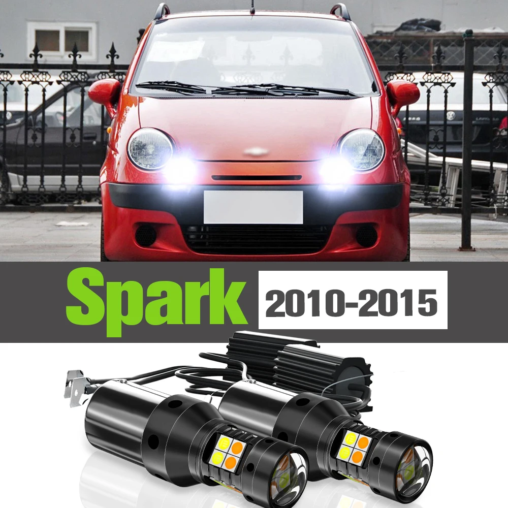 

2x LED Dual Mode Turn Signal+Daytime Running Light DRL Accessories Lamp For Chevrolet Spark 2010-2015 2011 2012 2013 2014