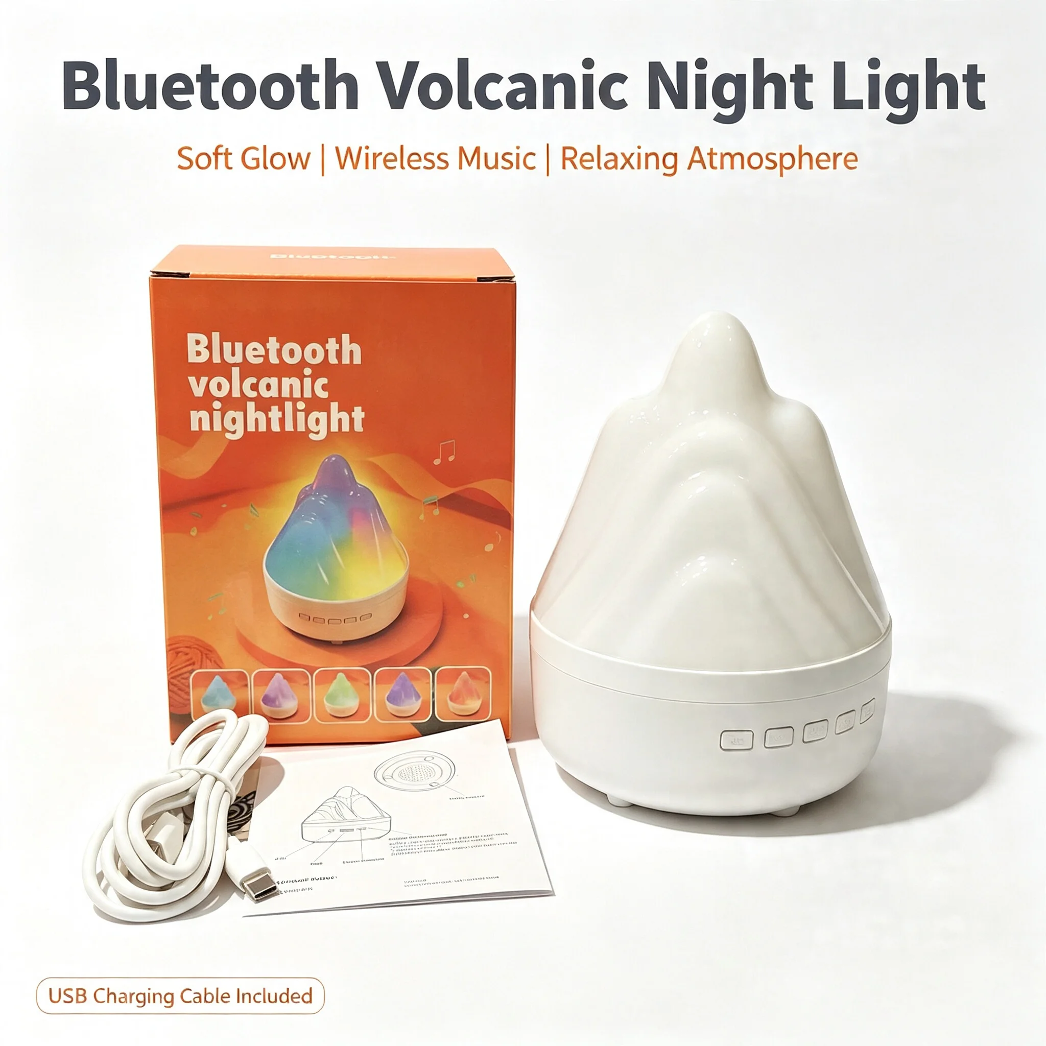Popular Glacier Shape LED Night Light Soft Warm Glow Ambient Lamp Creative Home Bedroom Desktop Decoration Perfect Gift