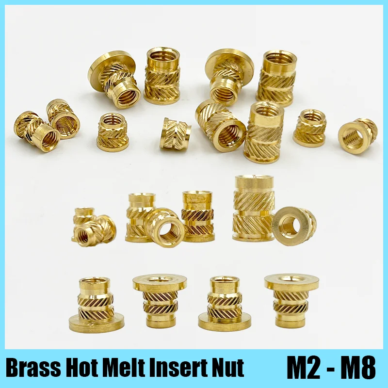 

Brass Insert Nut Hot Melt Insert Knurled Flange Copper Nuts M2 M3 M4 to M8 Molding Injection Embedment T type Nut for 3d Printer