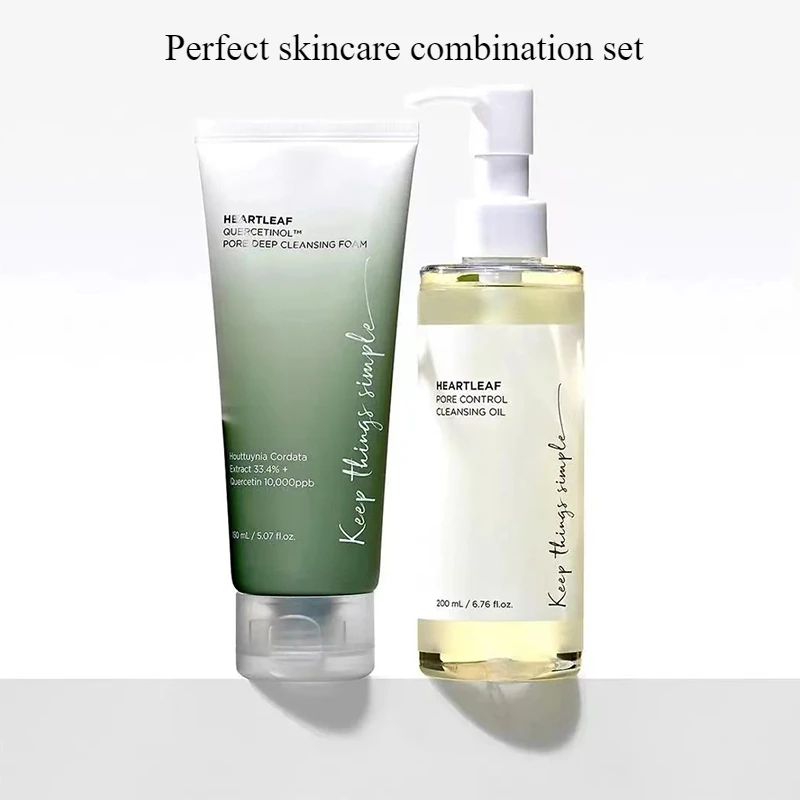 Anua Skin Care Set Heartleaf Face Wash Cleaner Foam Deep Cleaning Pore Control Makeup Cleansing Oil Korean Original Skincare Set