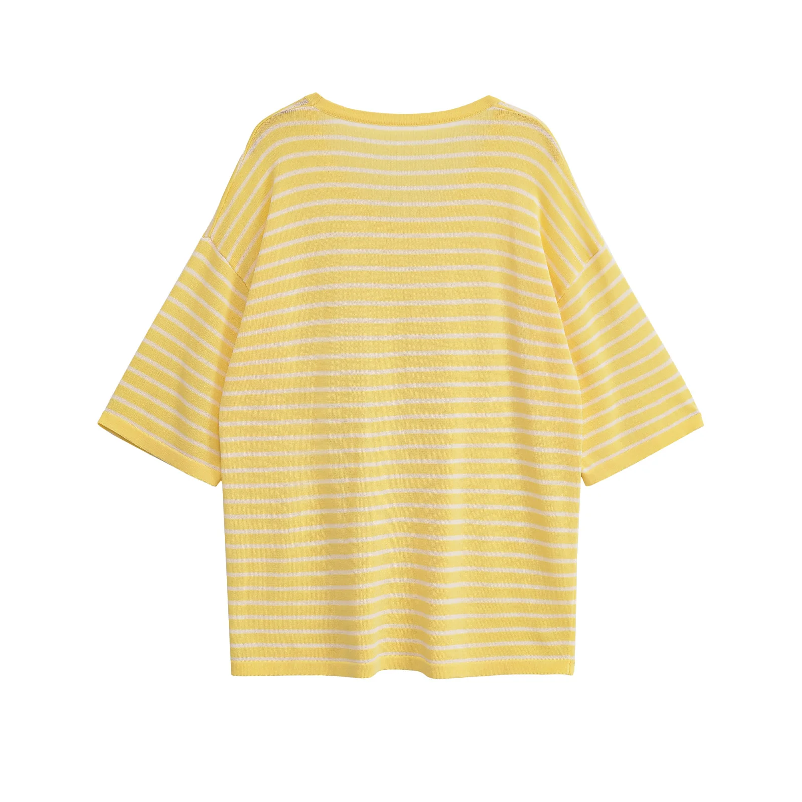Dave&Di French Country Lazy Cotton Loose T-shirt Retro Striped Round Neck Boyfriend Top Summer Short Sleeve T-shirt Women