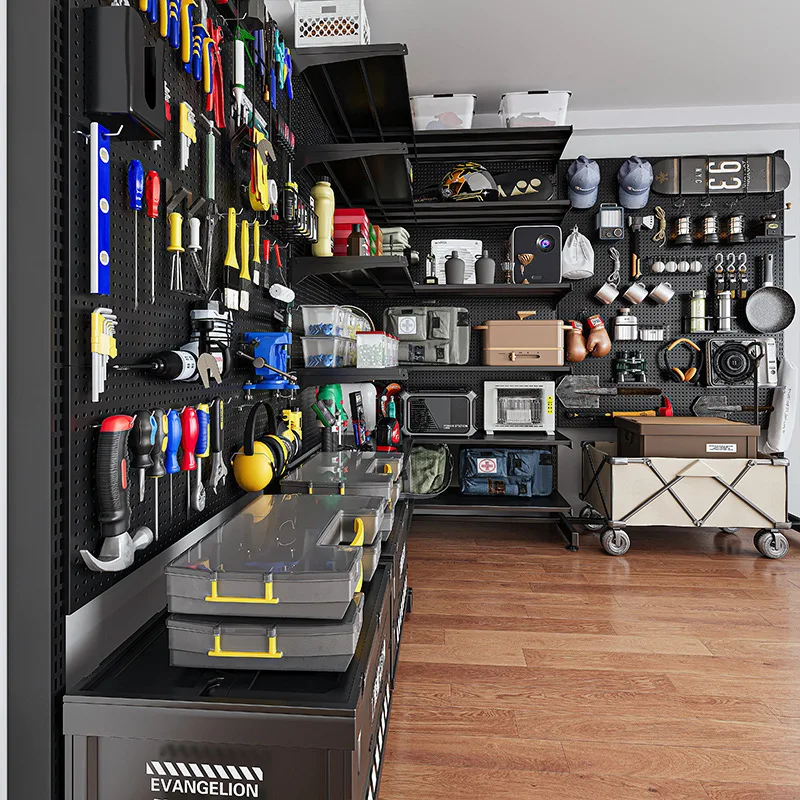 Cave plate shelf Floor-to-ceiling vertical hardware tool storage rack Sports equipment Metal non-punching household shelf