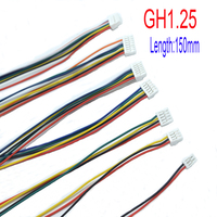 10PCS Micro JST GH 1.25 2P 3P 4P 5P 6PIN Pitch 1.25mm Male Plug Connector With Wire Cables 150mm Connector 28AWG