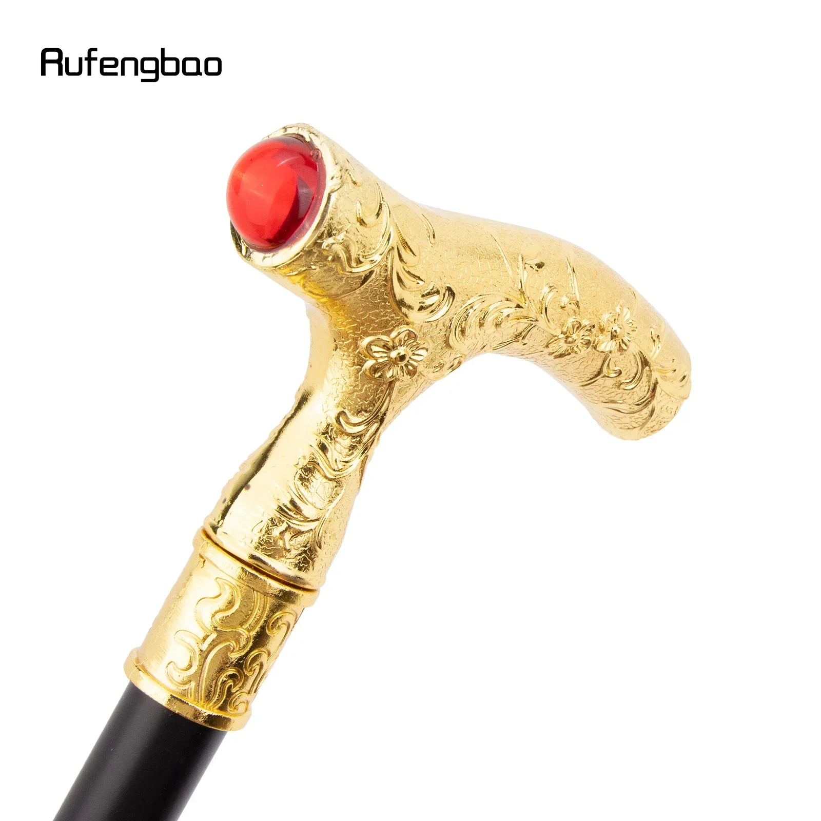 Red Diamond Golden Flower Ball Fashion Stick  Cane Decorative Stick Decorative Cane For Halloween Cosplay For Cosplay & Party