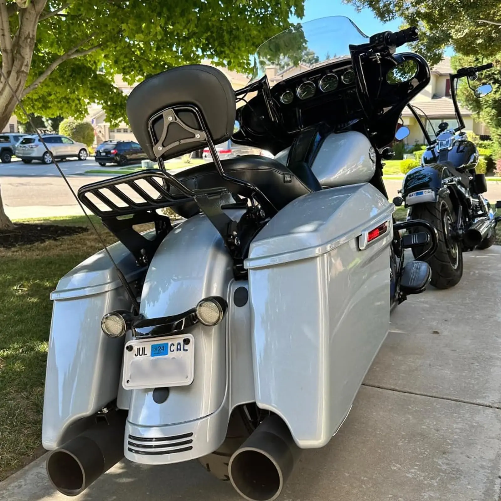 Two-Up Luggage Rack Motorcycle Rear Mounting Rack for Harley Touring Models 2009-2024 Street Glide Road Glide Road King