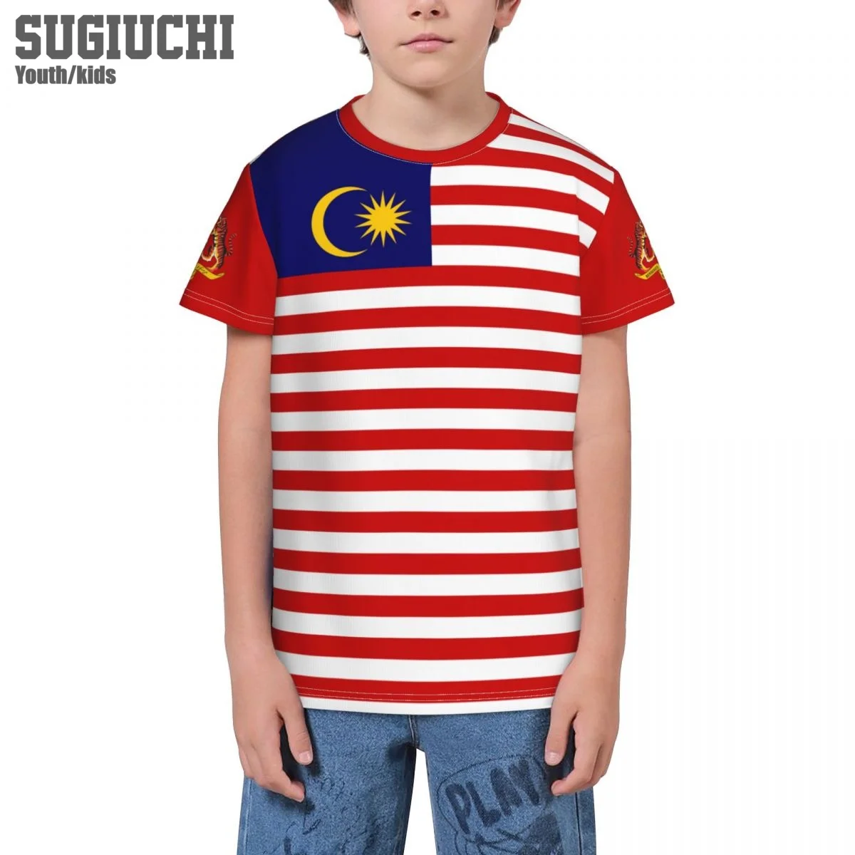 Custom Name Number Malaysia Flag Emblem 3D T-shirts For Kids Youth Boy/Girl Tees Soccer Football Fans Gift T shirt