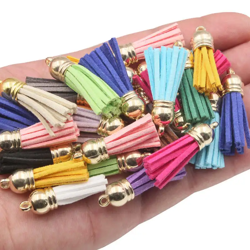 10Pcs Suede Tassel Fringe DIY Hat Clothing Package Key Chain Bag Findings Pendants Crafts Handmade Jewelry Making Accessories