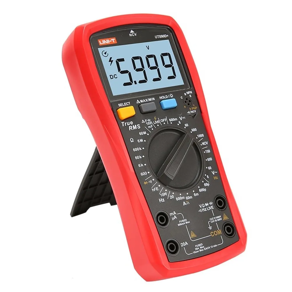 UNI-T UT890C/UT890D+ Digital Multimeter 6000Counts Manual Temperature Voltage Ammeter AC DC Capacitor Meter Tester NCV