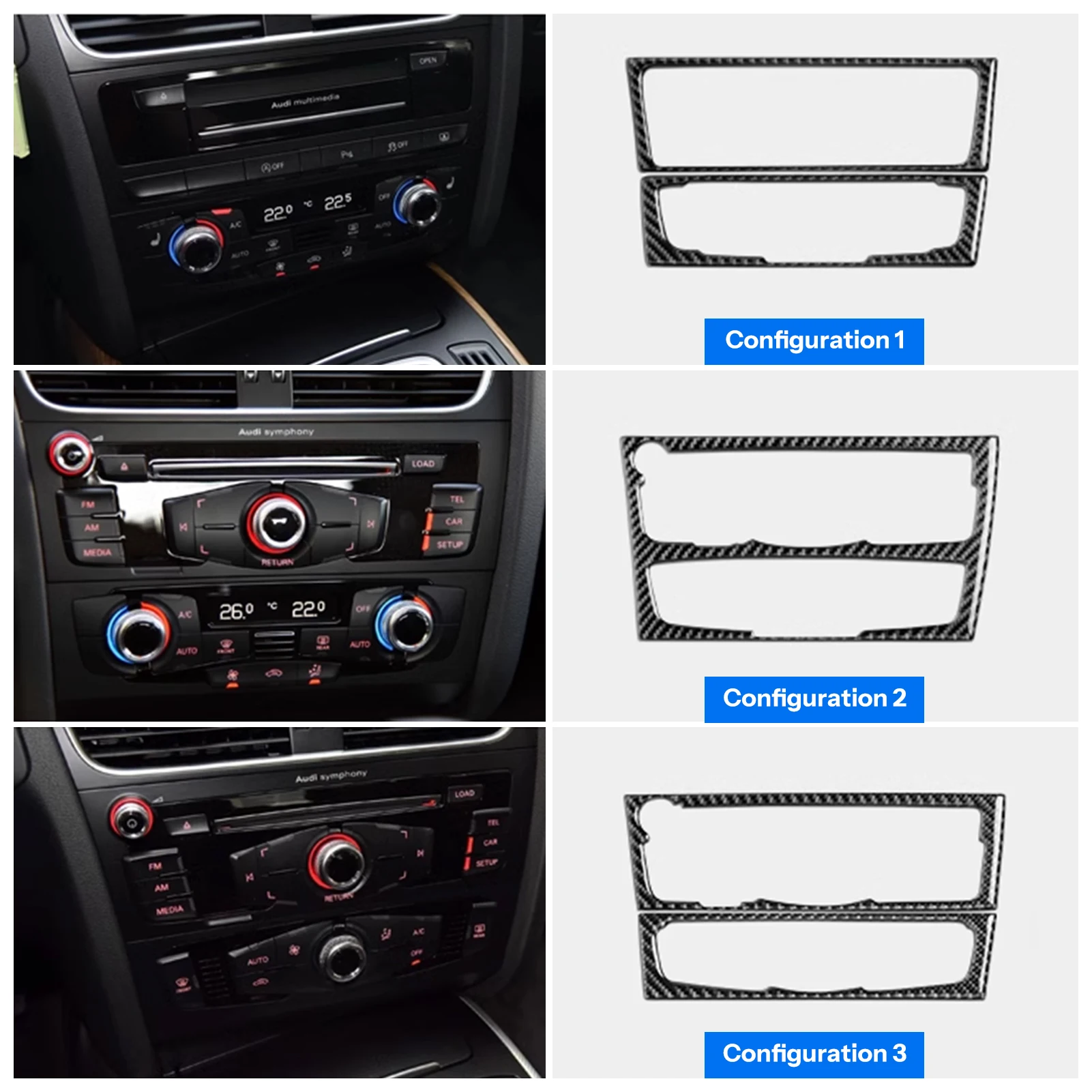 

For Audi A5 A4 B8 2009-16 carbon fiber accessories center console water cup holder cover shift plate cover decorative sticker