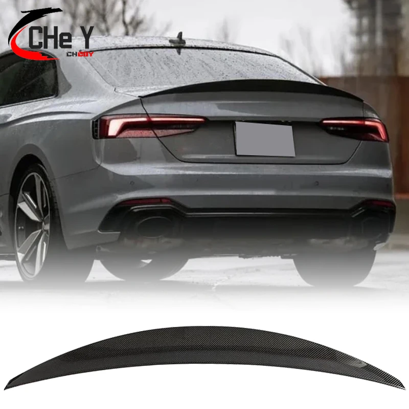 Car Spoiler For Audi A5 S5 RS5 B9 4 Door Sportback HK Style Forged Real Carbon Fiber Trunk Wing 2017 18 19 20 21 22 2023