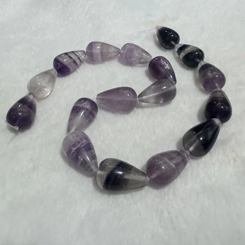 PANGEM Natural Rainbow Fluorite Beads 14x24mm Water Drop Shape Gemstone Loose Stone for DIY Jewelry Making 15.5 Inch