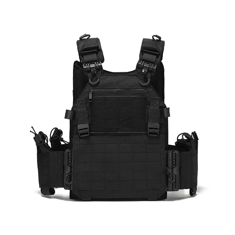 

KAEVIXDIO Lightweight Quick Release Combat Vest 6094 Cut Tactical Hunting Gear Carry Black