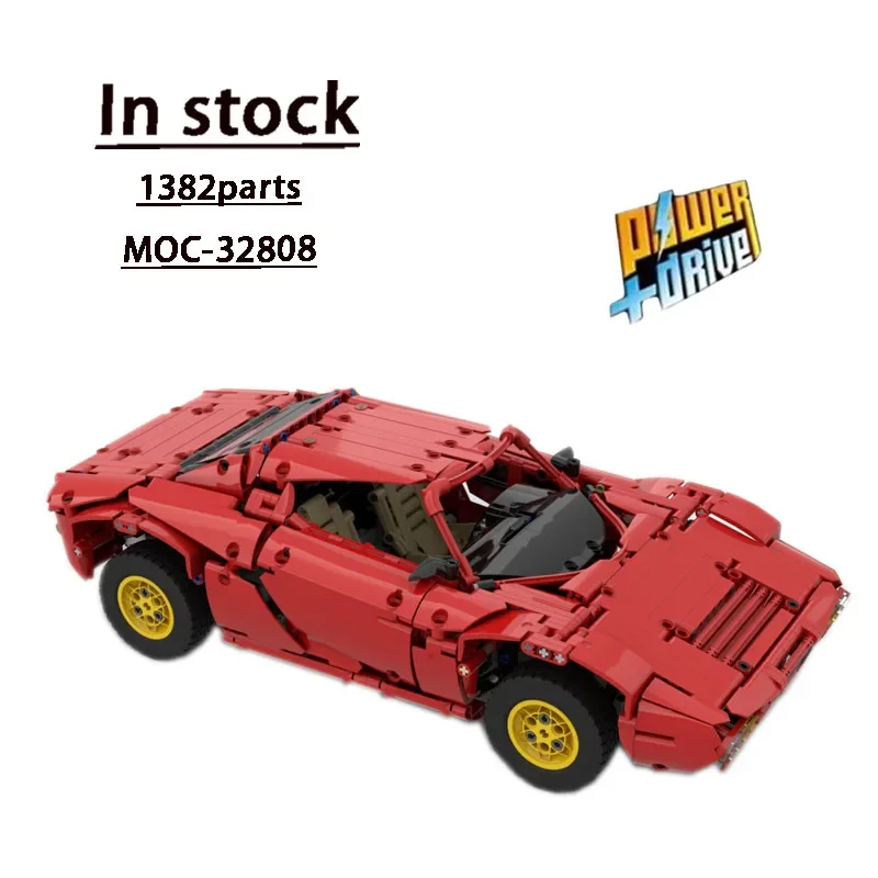 

MOC-32808 Red New Supercar Building Block Model 1382 Parts MOC Creative Kids Birthday Education Building Blocks Toy Gift