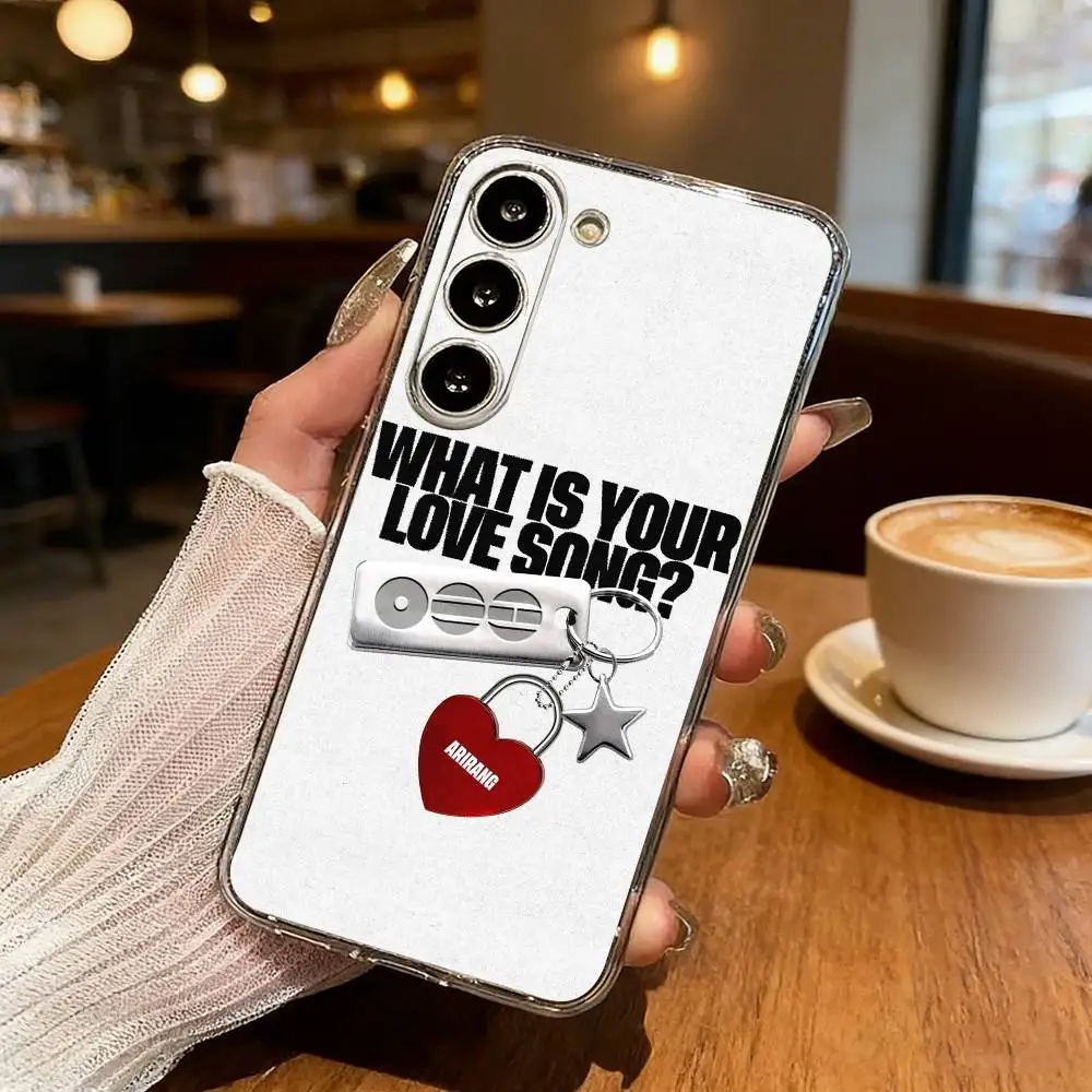 2026 A-ARIRANG Show S-SWIM Phone Case For Samsung Galaxy S24 S25 S23 S22 S21 Plus S24 S25 Transparent Cover Case