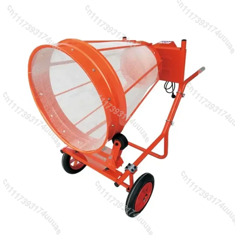 Electric Grain Vibrating Screen Machine Small Semi Automatic Push Type Shaftless Circular Drum Sifter for Sand Screening
