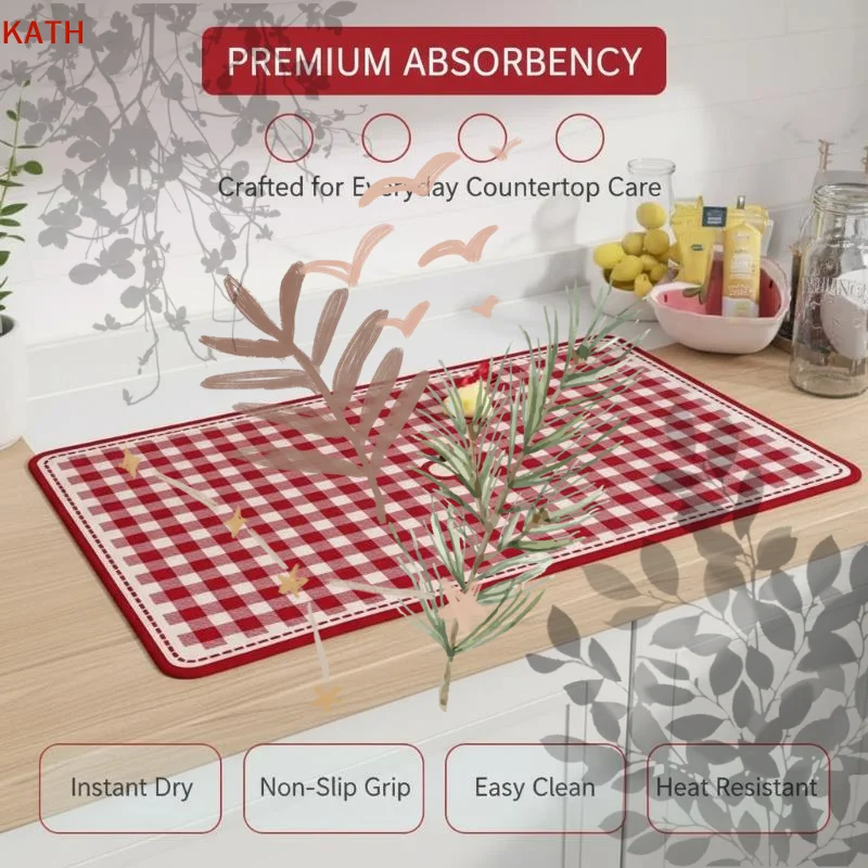 30x40 Cm Absorbent Mat Cartoon Pattern PVC Material Highly Absorbent Suitable For The Kitchen