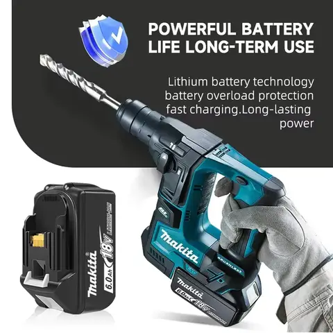 정품 6AH makita BL1860 18V 배터리 전동 공구 리튬 이온 교체 LXT BL1850 BL1840 BMS TPCELL 18V가 포함된 18V 스크루드라이버용
