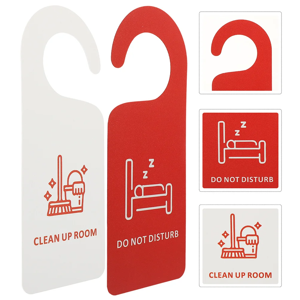 2 Pcs Do Not Disturb Listing Door Hanger Sign Notice Knob Clean up Room Signs Office