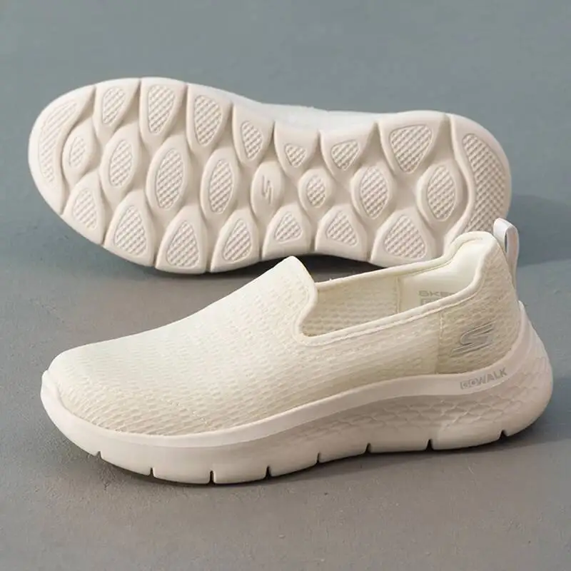 

HOT Skechers Women's Slip-On Walking Shoes, Lightweight Soft-Soled Casual Mom Shoes124847-OWHT