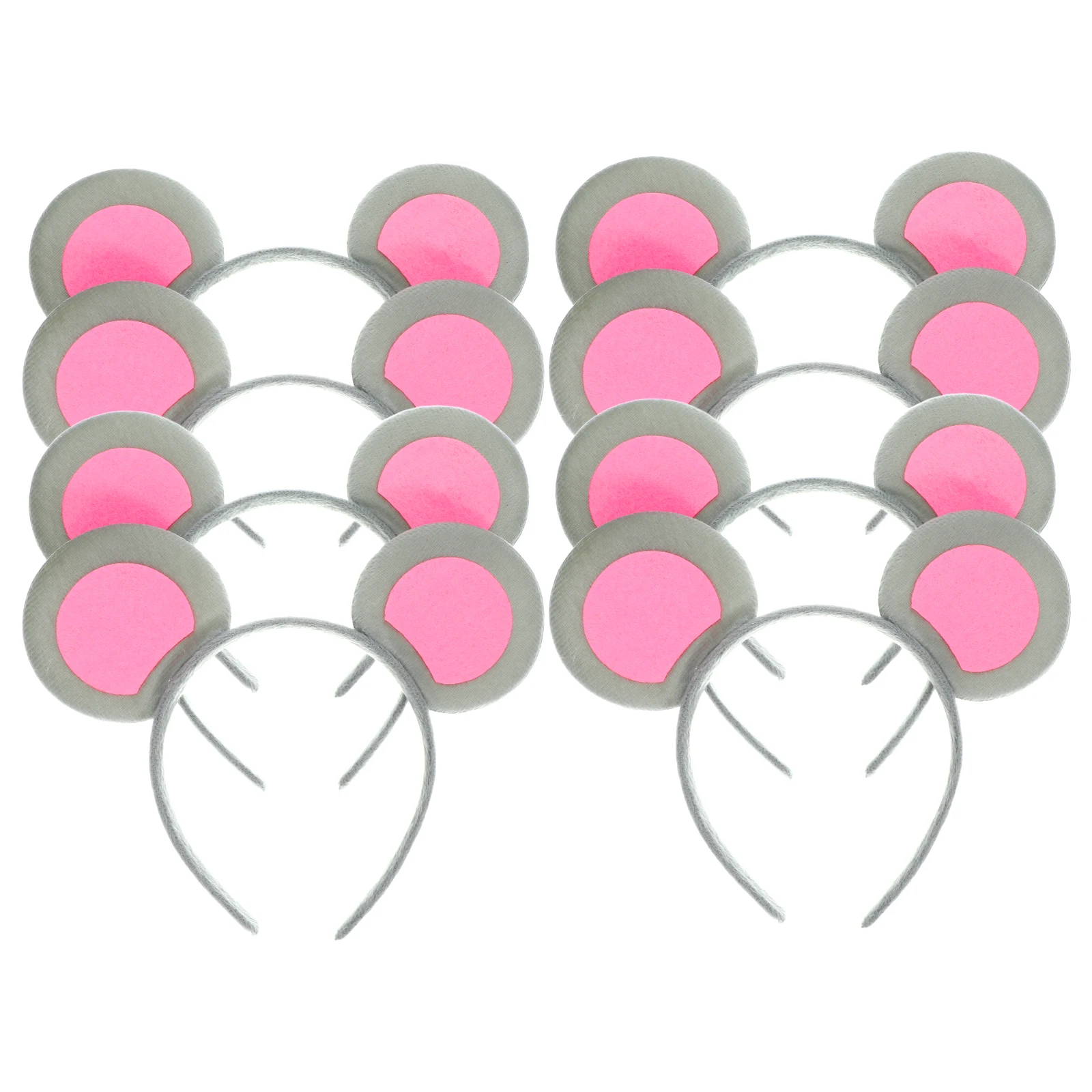 

8pcs Mouse Ears Headband Animal Costume Accessories Cute Cosplay Headbands for Halloween Party Fabric Ear Headpiece for Women