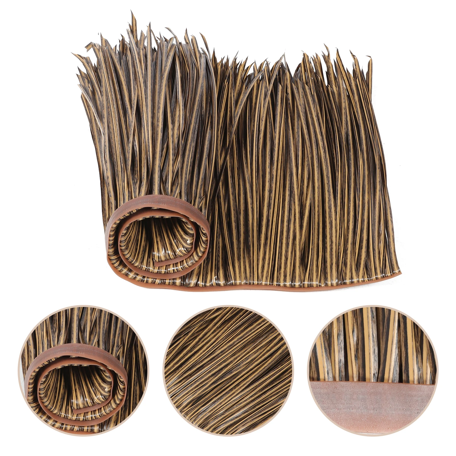 

Simulated Thatch Tile 1Mx50 Artificial Grass Mat Faux Straw Roofing Garden Patio Decor Wind Sun Proof Rain Proof