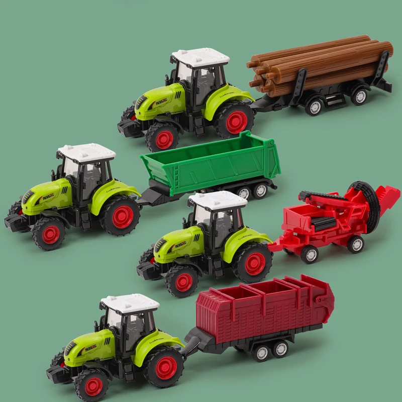 Farm Tractor Car Toy Inertial Gliding Toy Model Simulation Harvester Vehicle Early Education Gifts Boy Children Tractor Car Gift