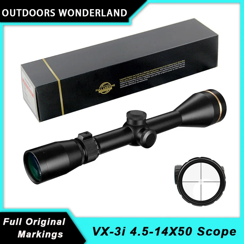 Tactical VX-3i 4.5-14X50 Long Range Riflescope Optics With Fully Multi Coated Lens Hunting Airsoft Scope Optical Sight Aluminum