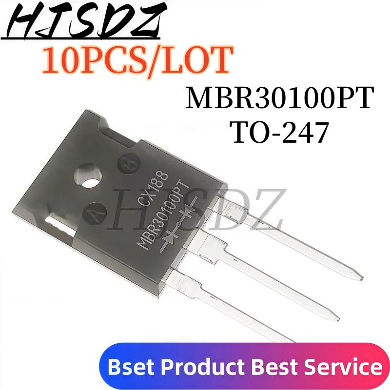 الشحن الفوري 【10 قطعة/الوحدة】 صمام ثنائي شوتكي MBR30100PT 30A100V TO-247 30100PT التسليم الفوري