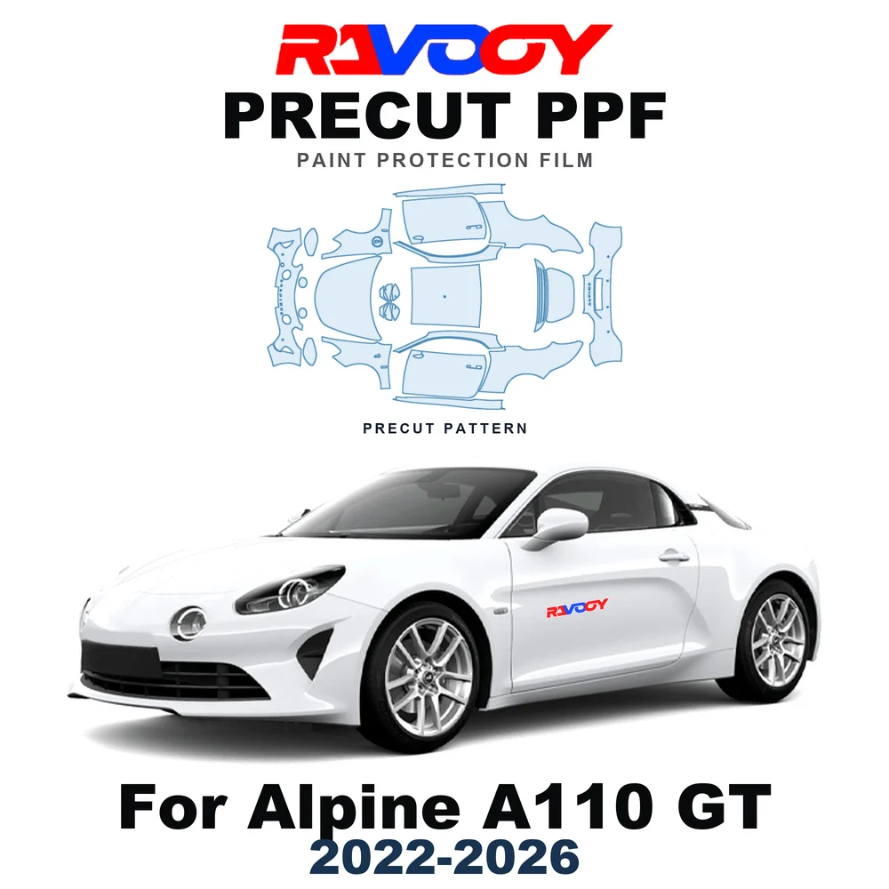 Precut PPF For Alpine A110 GT 2022-2026 8.5mil TPU Paint Protection Film Hood Bonnet Bumper Headlight Self-Healing Clear Kit