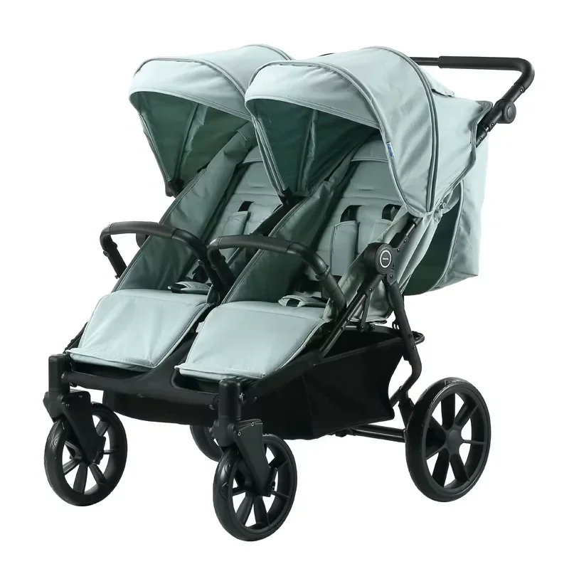 Passeggino doppio più economico in alluminio Passeggino doppio 3 in 1 Carrozzina per due bambini Passeggino Wagon 4 posti con certificato CPC