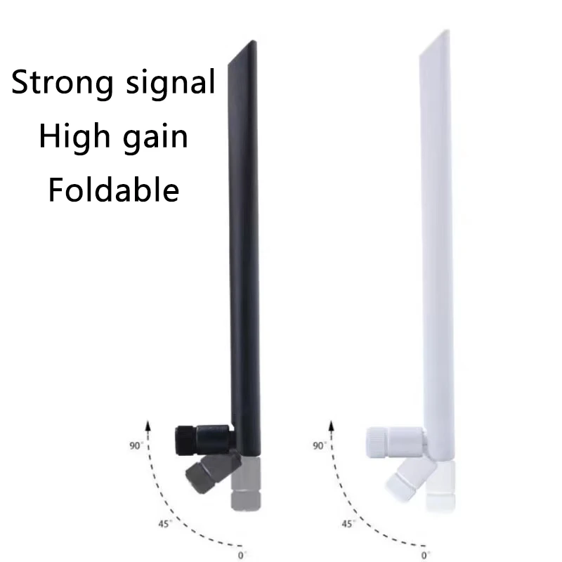 2Pcs 2.4G/5.8G Dual Band WiFi Antenna RP-SMA SMA Interface Foldable Strong Signal Waterproof Design High Gain Rubber Rod Antenna