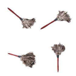 55cm Ostrich Feather Duster Brush Wood Handle Anti-static Natural Grey Fur Home Cleaning Plumeros Para El Polvo Car