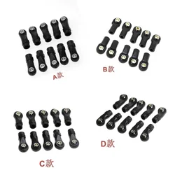 10pcs M4 Plastic Tie Push Link Rod End Joint Ball Head Holder for 1/8 & 1/10 RC Truck Buggy Crawler Car Accessory