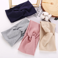 Women Girls Cross Elastic Hairbands Solid Color Knitted Headband Sports Yoga Head Band Headwrap Girls Hair Band Hair Accessories